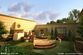 别墅院落环境效果图