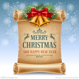 复古卷轴圣诞节海报