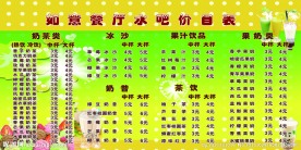奶茶价目表 奶茶展板