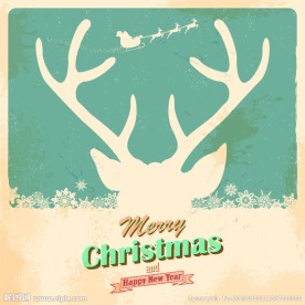 复古圣诞鹿背景