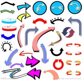 弯曲箭头 卡通箭头