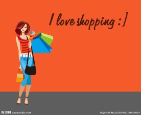 时尚购物女孩矢量