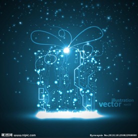 蓝色电路板圣诞礼物