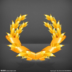 金色丝带树叶花边