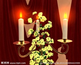 蜡烛鲜花幕布背景视频