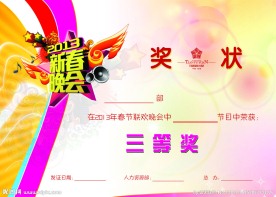 晚会奖状