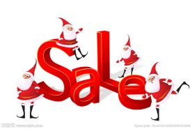 卡通圣诞老人折扣背景