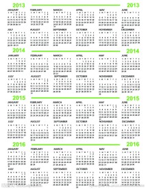 2014年日历模板