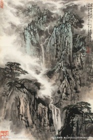 云壑奔流图