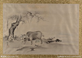 国画 放牛