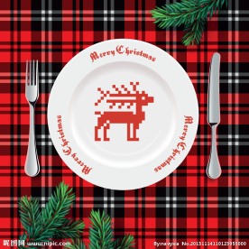 格子布纹桌布背景