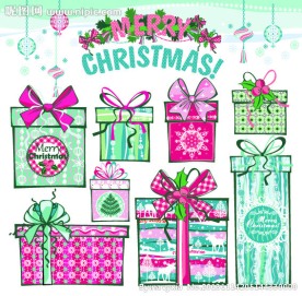 手绘圣诞节礼物 圣