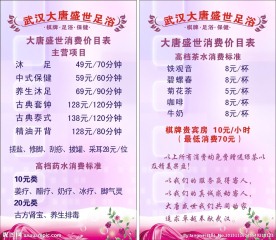 保健价目表