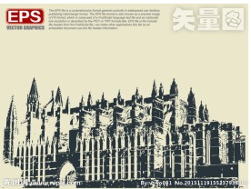 城堡建筑矢量剪影