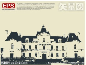 酒堡城堡矢量剪影