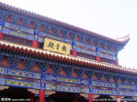 高清寺庙楼牌摄影图片