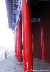 寺庙红柱子摄影图片