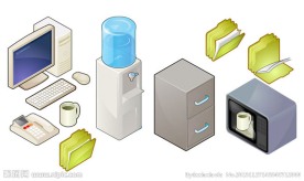 常用办公设备动画按钮