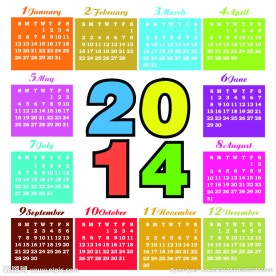 2014年日历