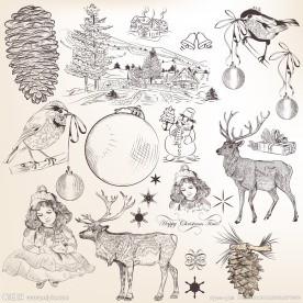 手绘圣诞节背景
