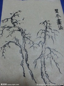 国画 树的蟹爪画法
