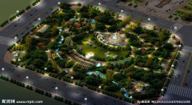 公园夜景效果图