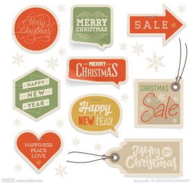 圣诞打折标签