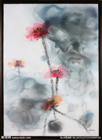 荷花水墨画