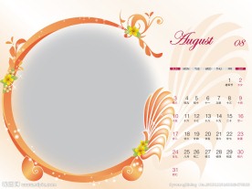 2014年日历8月