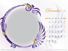2014年日历12月