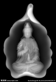 精品荷叶观音灰度图