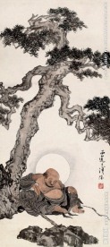 睡佛 国画