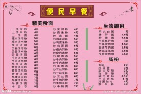 快餐店菜牌