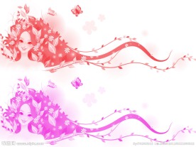 花纹构成卡通女孩笔刷