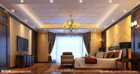 新简约中式卧室效果图