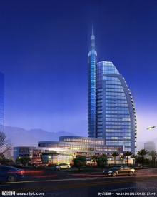 高档酒店夜景效果图