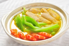 鲜虾竹荪芥菜煲