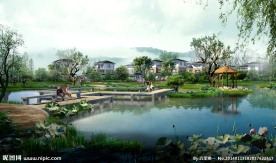 湖边美丽环境休闲景观