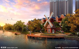 湖边美丽景观设计