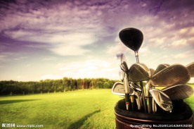 装载高尔夫球杆的球包