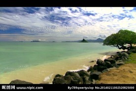 海岸海滩风景画视频