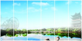 屏风 风景画