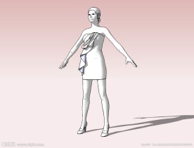 美女站式3D模型