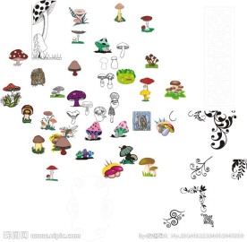 蘑菇香菇草菇矢量图