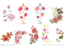 矢量花藤花卉印花