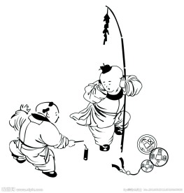 线描 放爆竹