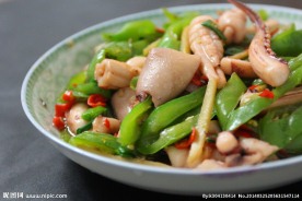 青椒炒鲜鱿