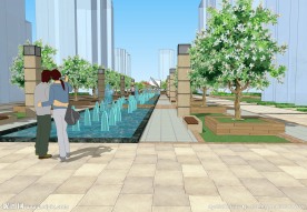 小区景观效果图