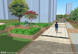 小区景观效果图