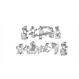 织布作坊 织布线描图